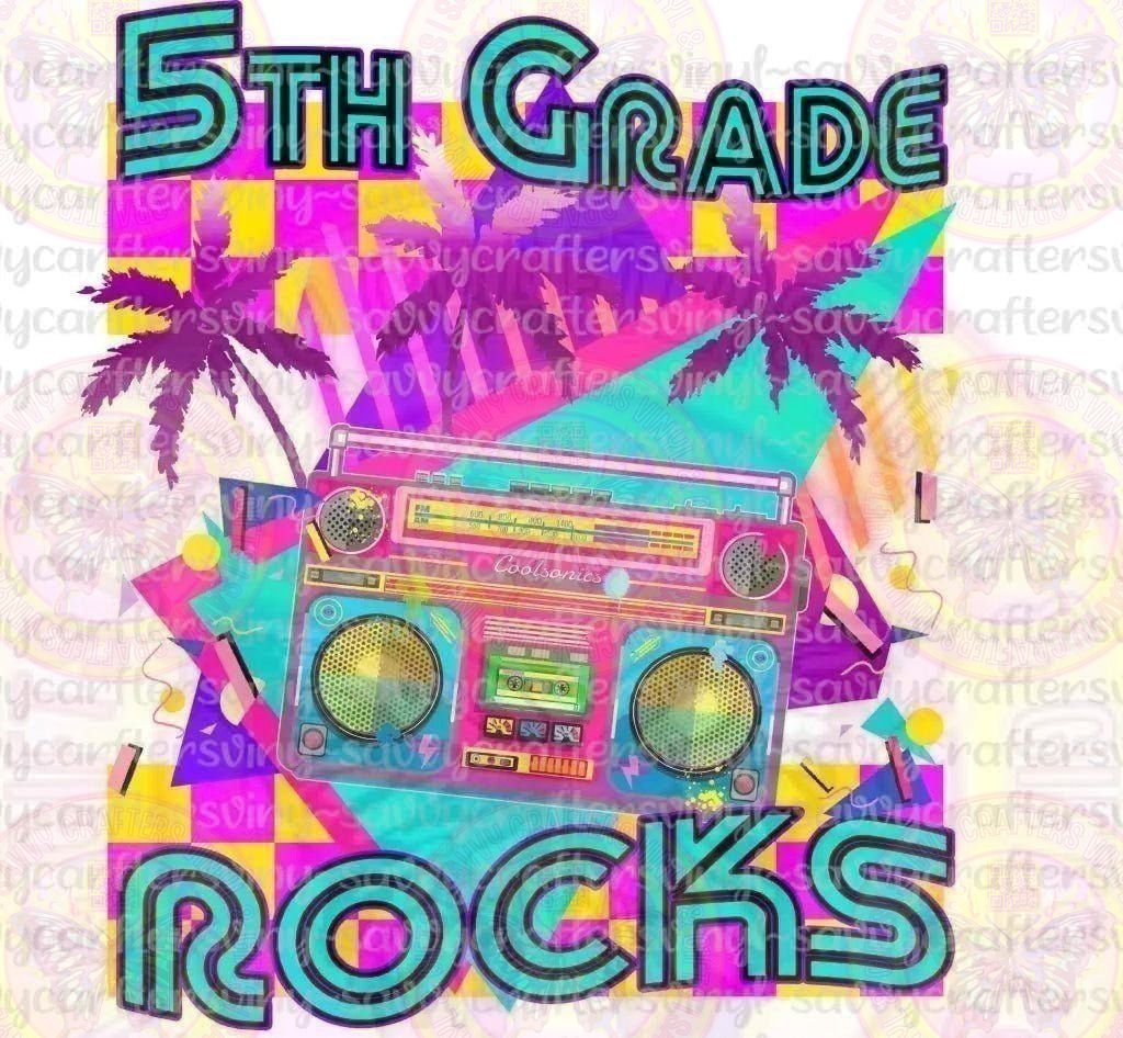 5th Grade Rocks Retro - Savvy Crafters Vinyl & Gifts