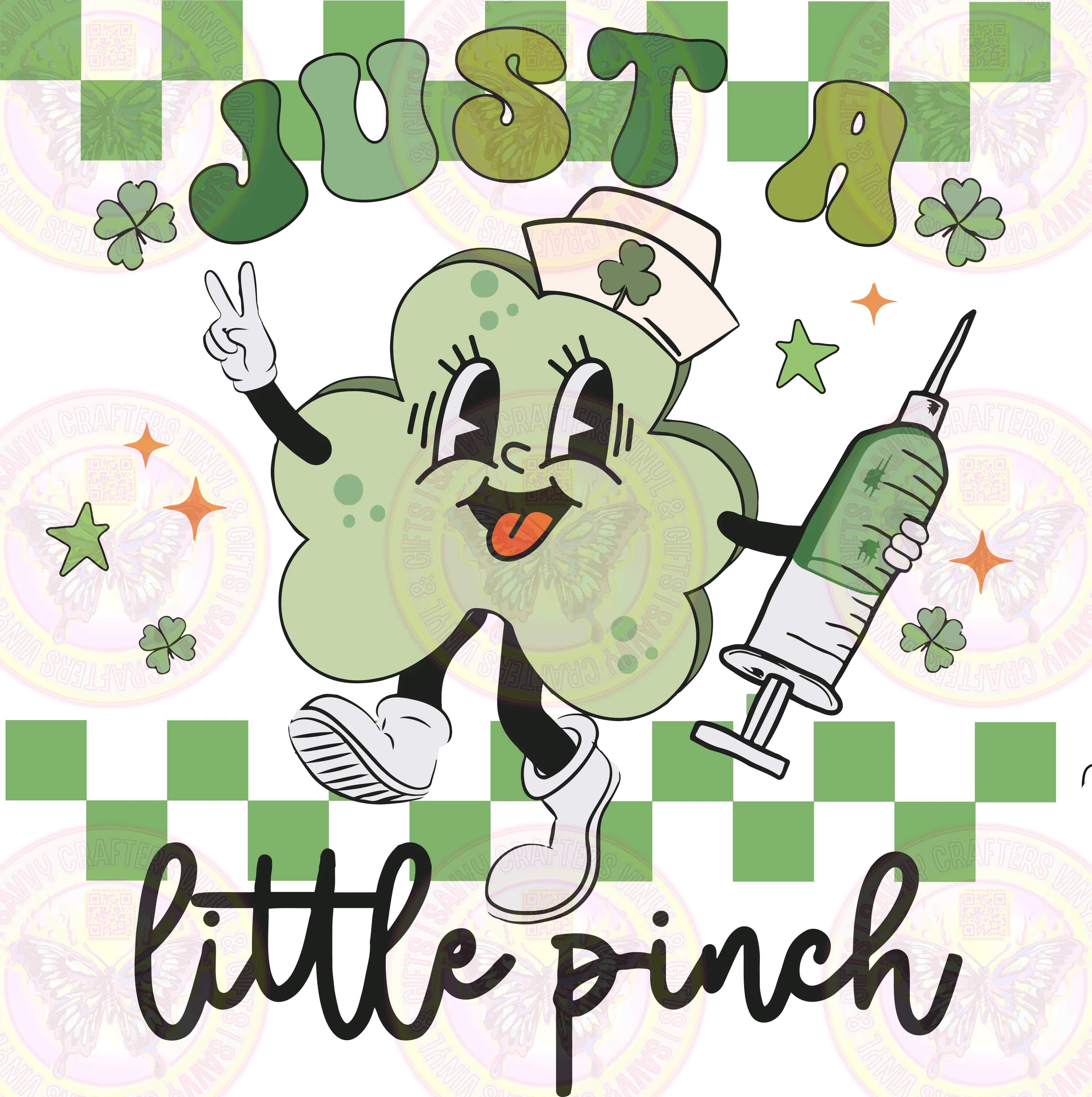 Just a Little Pinch Nurse with pocket Savvy Crafters Vinyl & Gifts