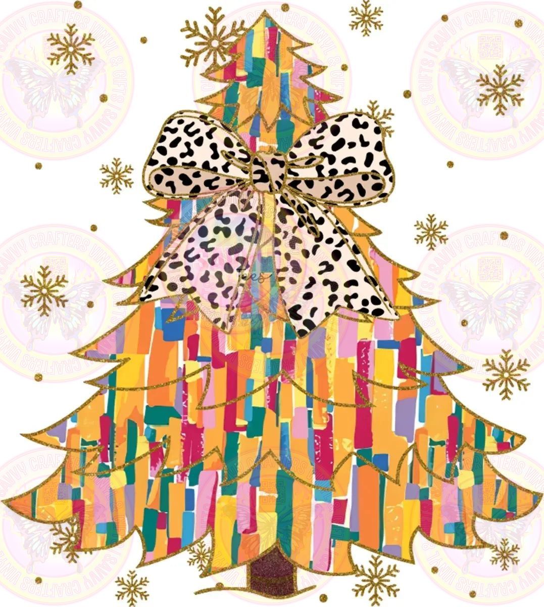 Abstract Golden Christmas Trees Brush Stroke - Savvy Crafters Vinyl & Gifts