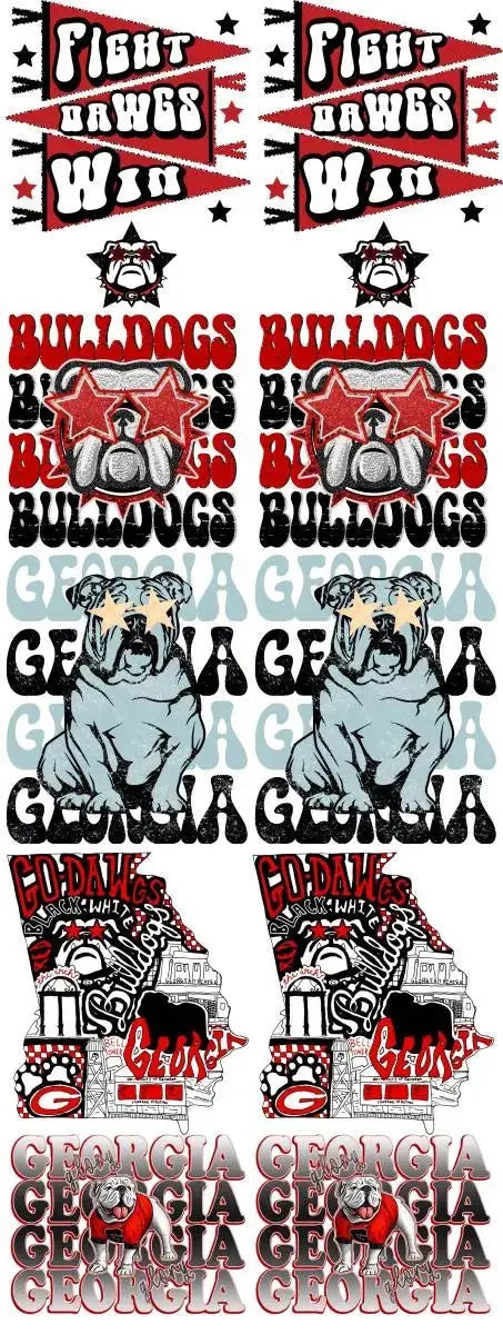 Adult Georgia Dawgs Gang Sheet - Savvy Crafters Vinyl & Gifts