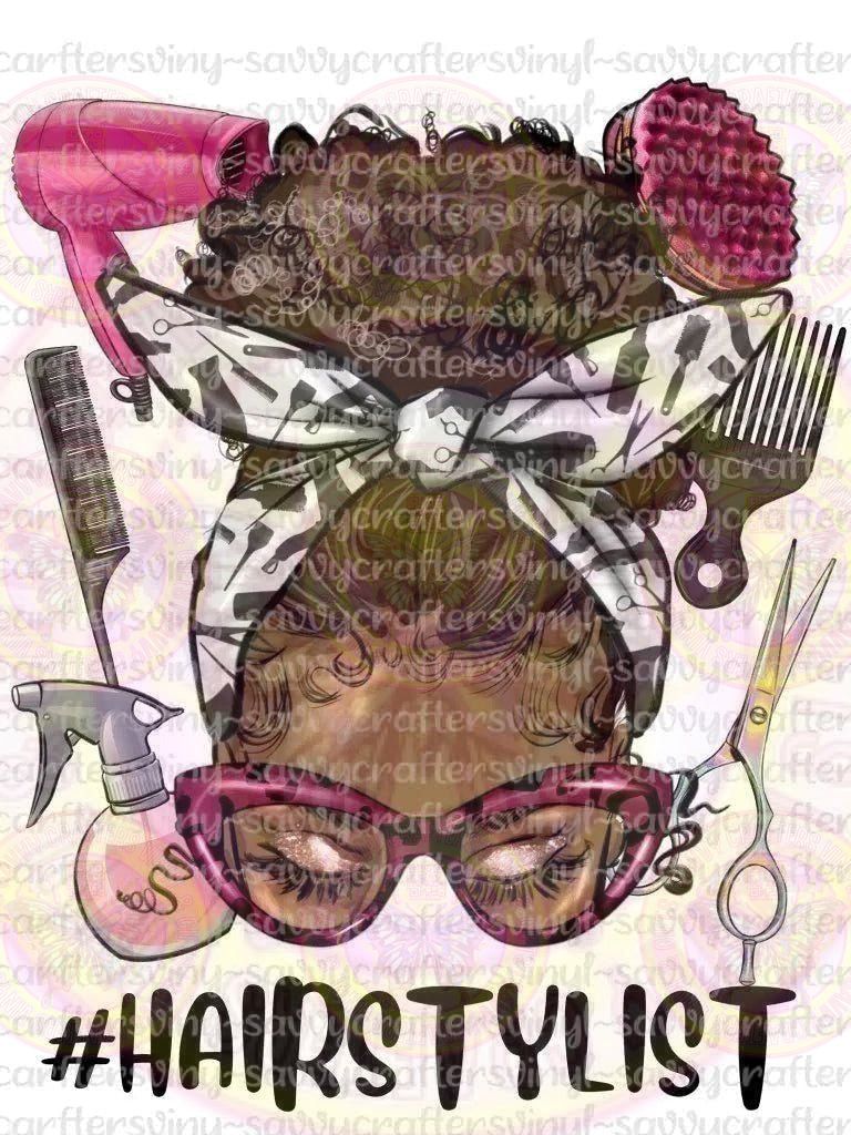Afro Messy Bun Hairstylist - Savvy Crafters Vinyl & Gifts