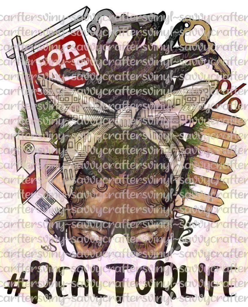 Afro Messy Bun Realtor - Savvy Crafters Vinyl & Gifts