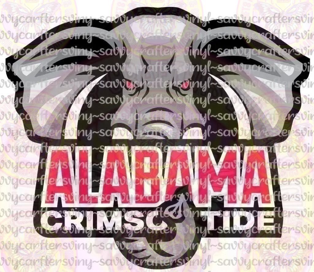 Alabama Crimson Tide Elephant Head - Savvy Crafters Vinyl & Gifts
