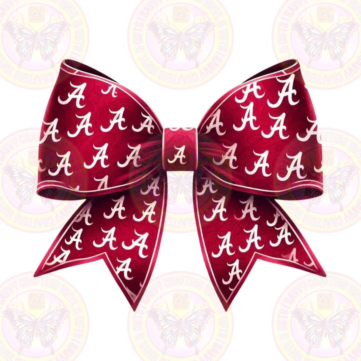 Alabama Roll Tide Crimson Bow DTF Transfer - Savvy Crafters Vinyl & Gifts