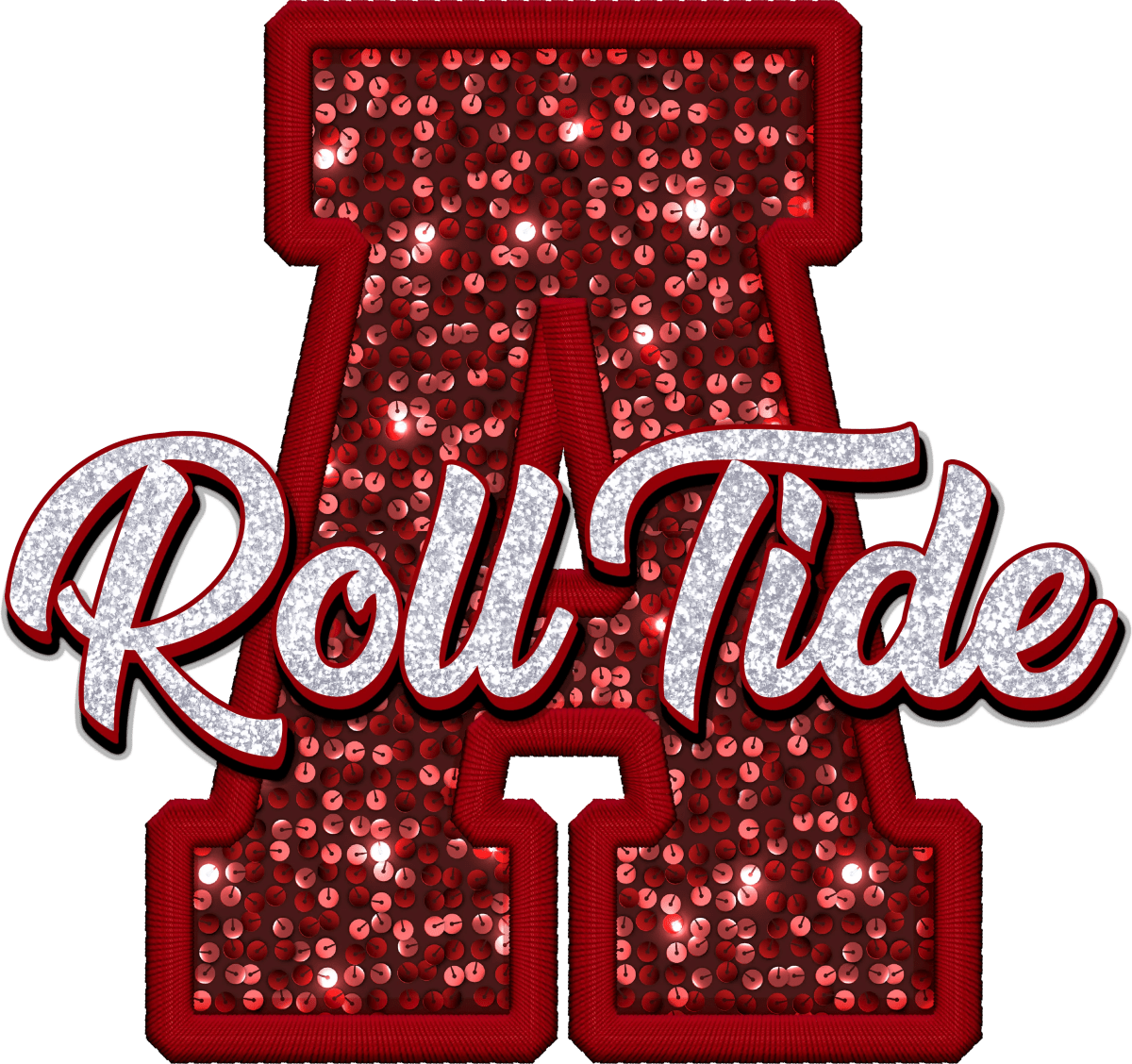 Alabama Roll Tide Glitter Faux Sequin - Savvy Crafters Vinyl & Gifts