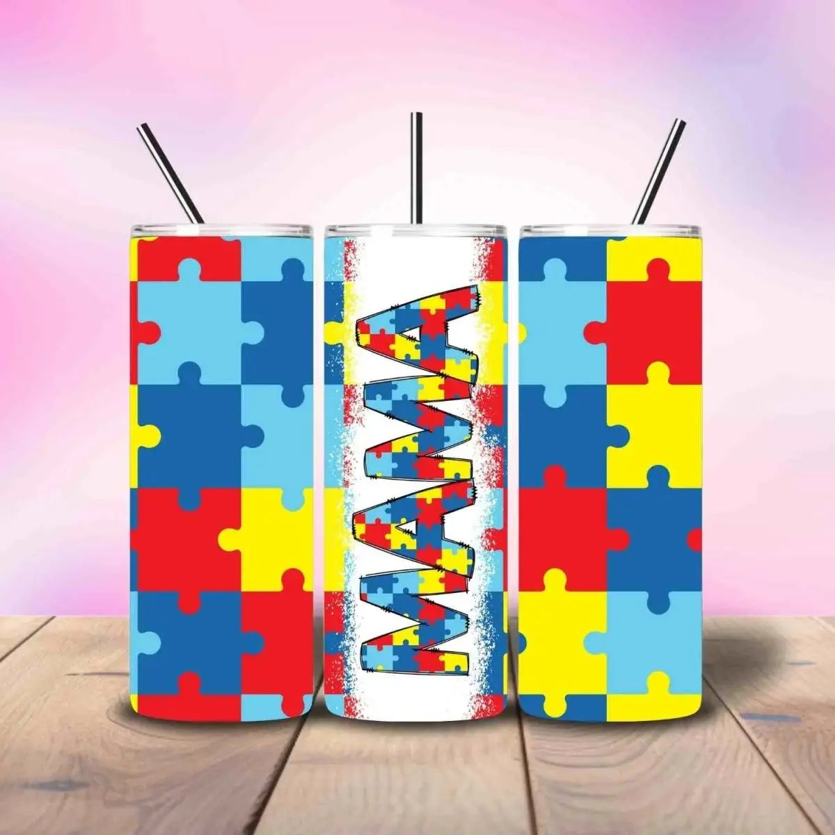 Autism Puzzle Mama - Fully Completed Tumbler Skinny Straight 20/30oz - Savvy Crafters Vinyl & Gifts