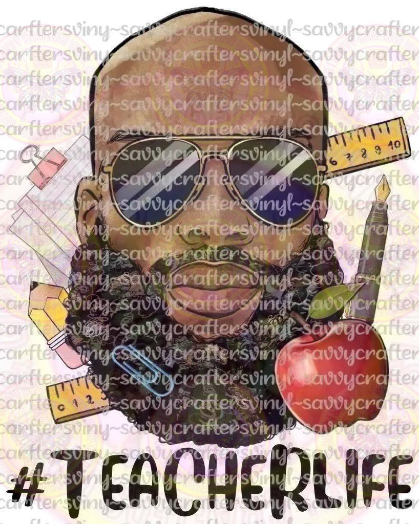 Bald Teacher Life Black Male - Savvy Crafters Vinyl & Gifts