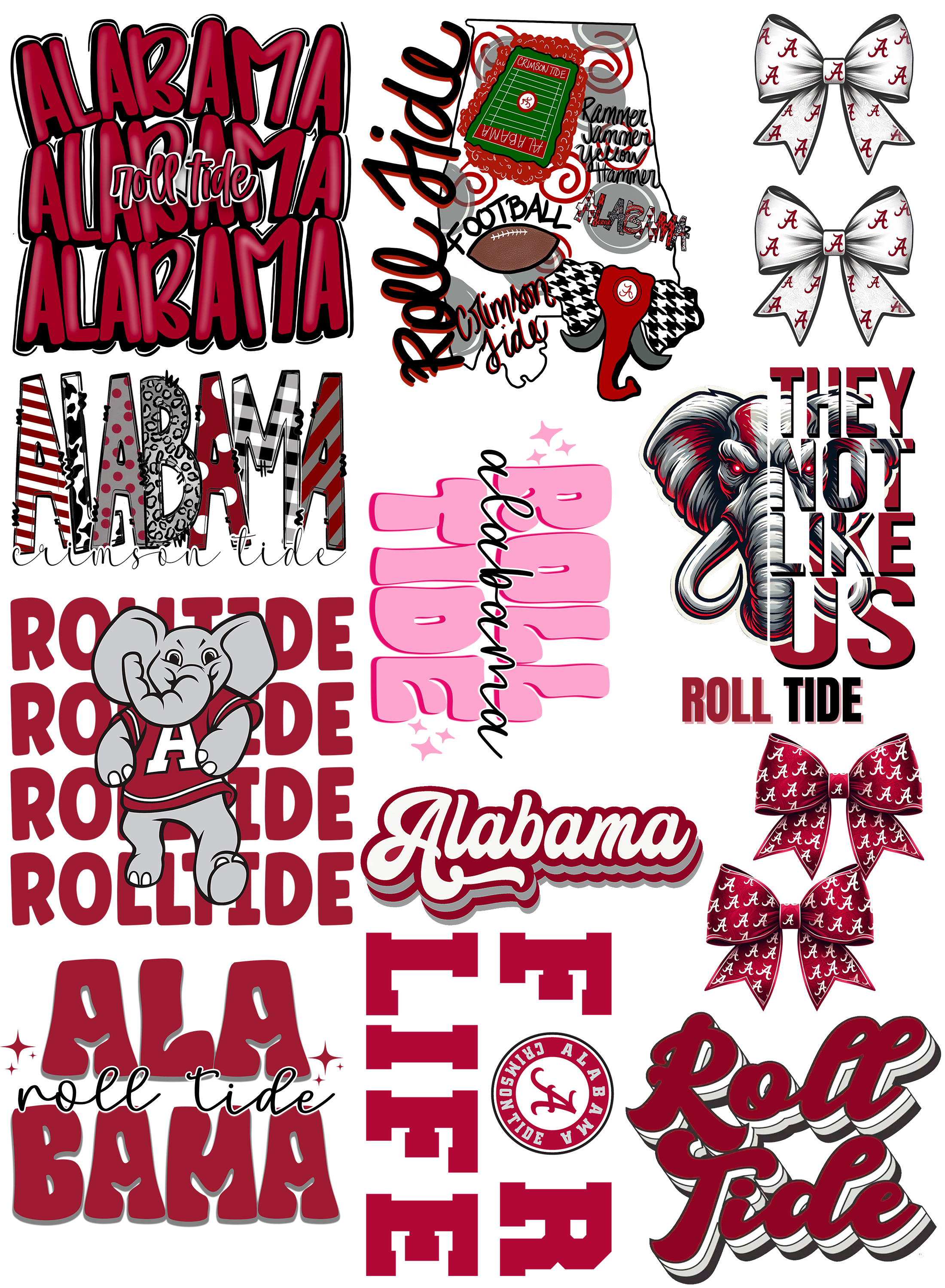 Bama Fans Youth DTF Transfer Gang Prints - Savvy Crafters Vinyl & Gifts
