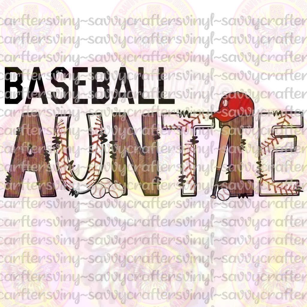 Baseball Auntie Full Color Transfer - Savvy Crafters Vinyl & Gifts