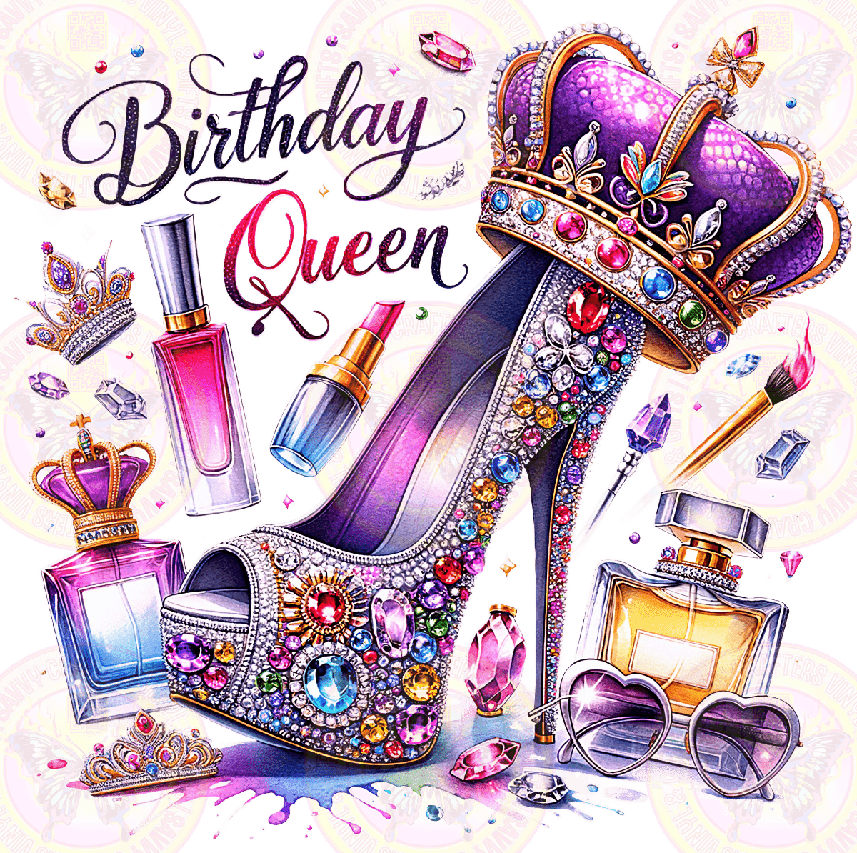 Birthday Queen Jeweled - Savvy Crafters Vinyl & Gifts
