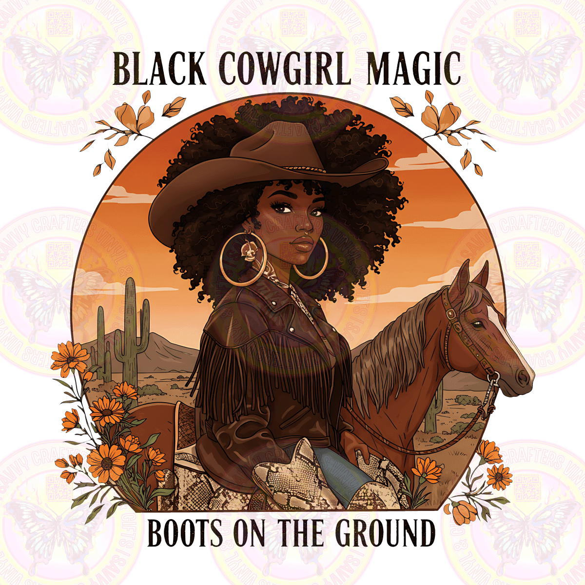 Black Cowgirl Magic Boots on The Ground - Savvy Crafters Vinyl & Gifts