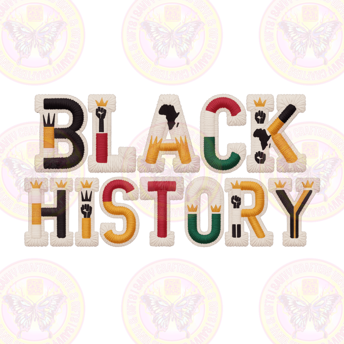 Black History Bow Faux Patch - Savvy Crafters Vinyl & Gifts