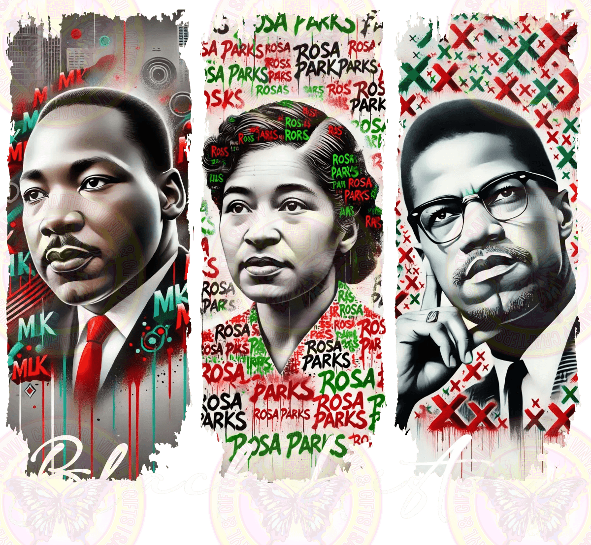 Black History King Rosa Malcom White - Savvy Crafters Vinyl & Gifts