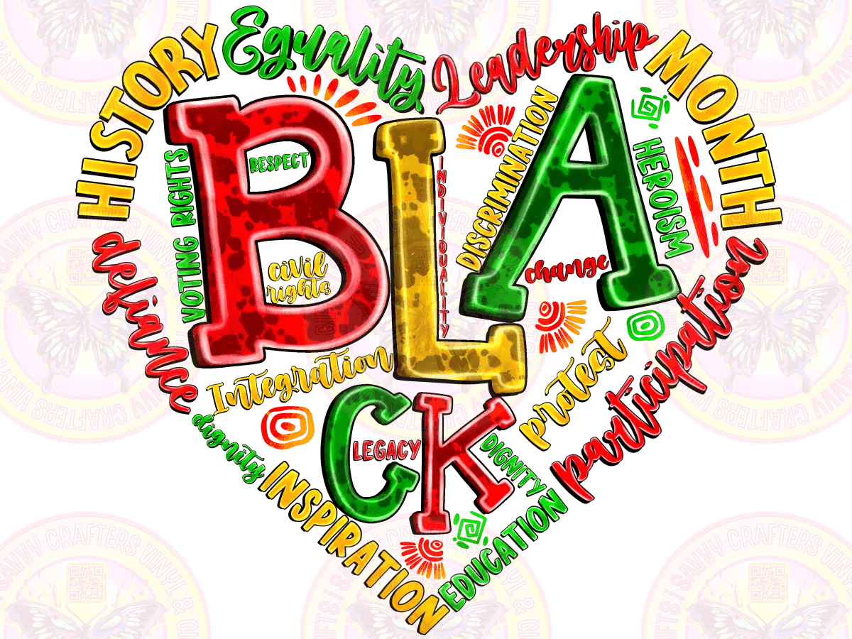 Black History Love Heart - Savvy Crafters Vinyl & Gifts
