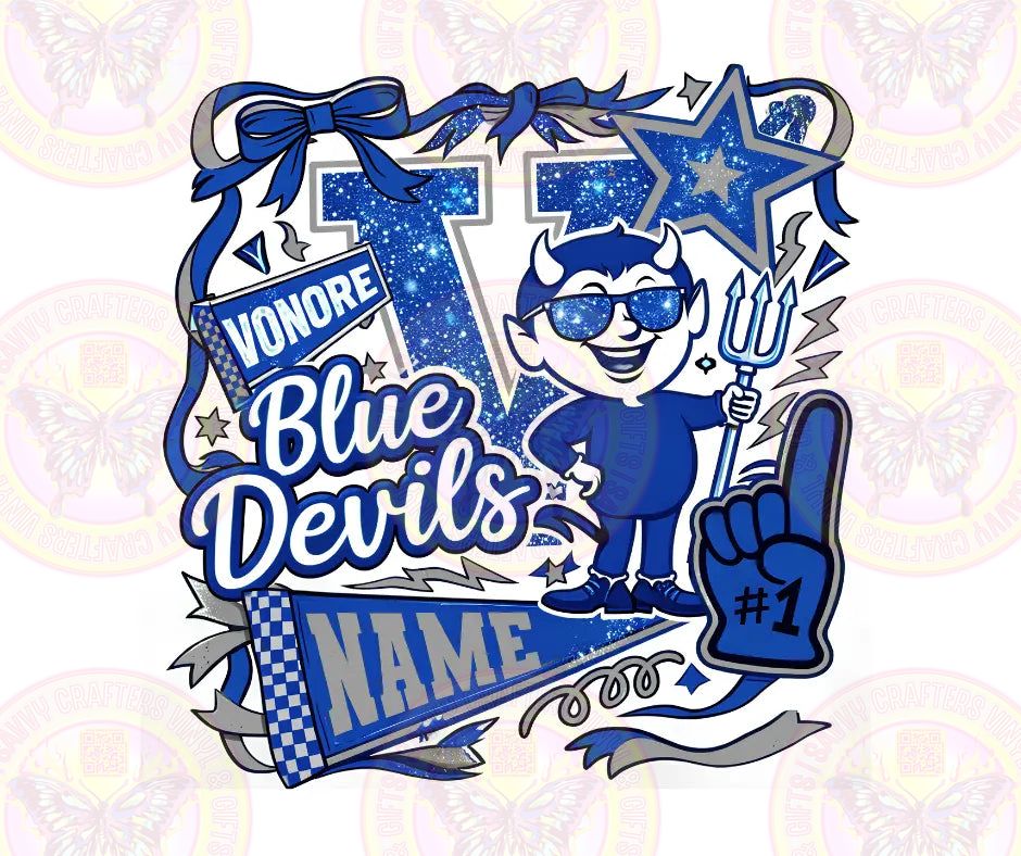 Blue Devils School Pride - Savvy Crafters Vinyl & Gifts