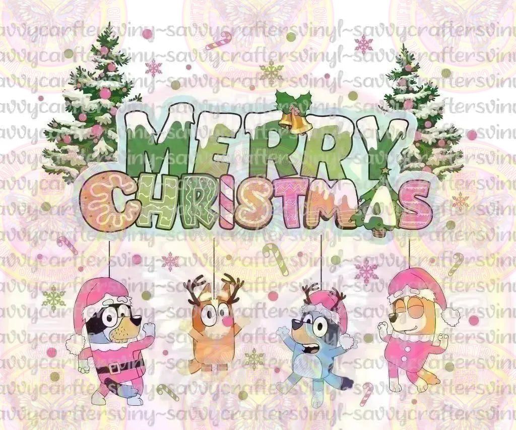Blue Dog and friends Merry Christmas - Savvy Crafters Vinyl & Gifts