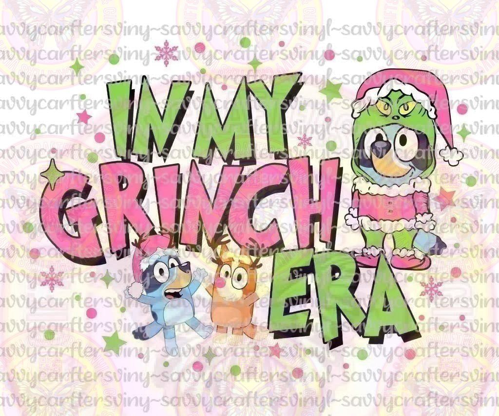Blue dog in Grinch Era Pink - Savvy Crafters Vinyl & Gifts