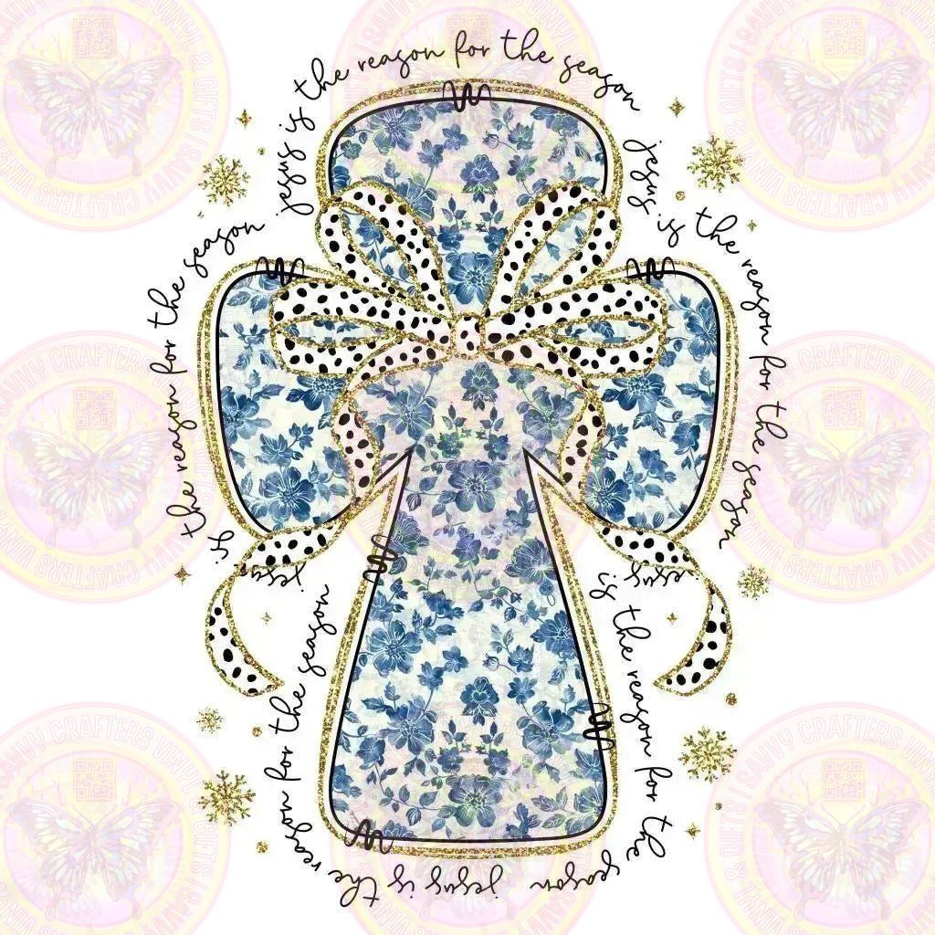 Blue Floral Jesus is the reason - Savvy Crafters Vinyl & Gifts