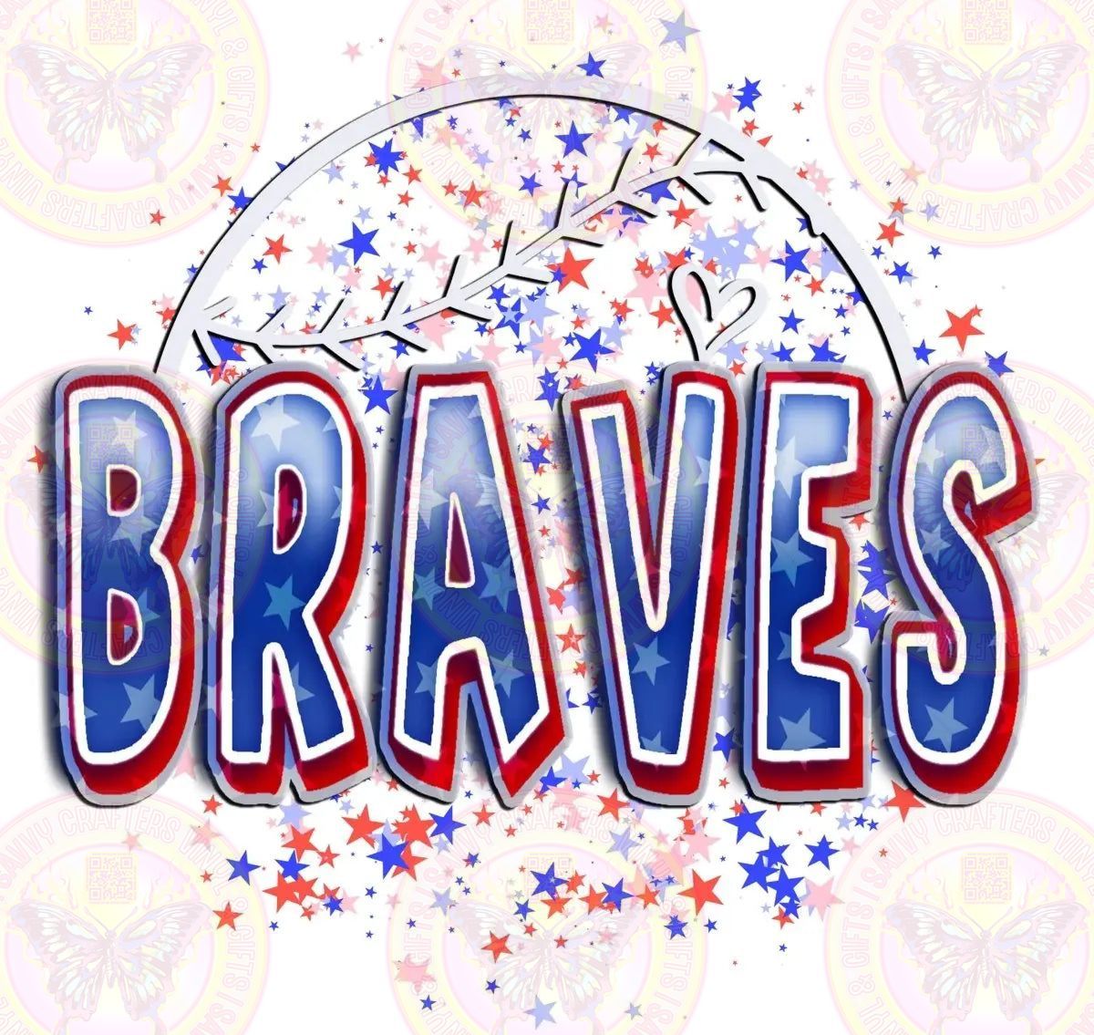 BRAVES Baseball Burst - Savvy Crafters Vinyl & Gifts
