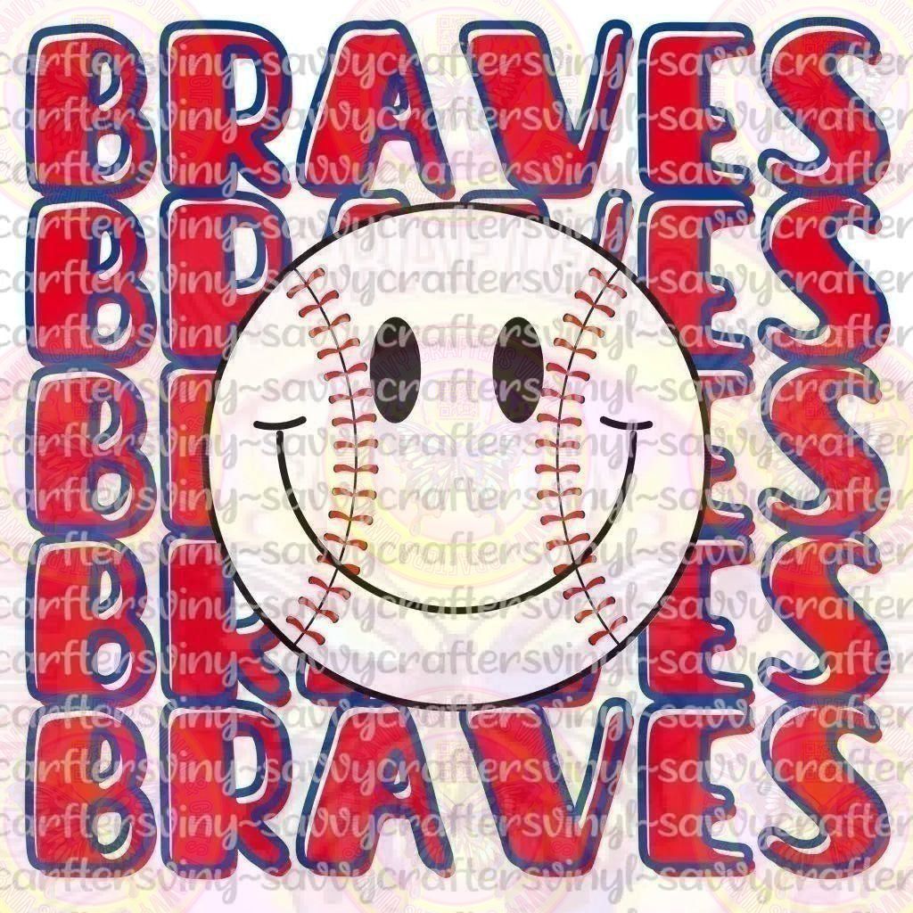 Braves Baseball Smile - Savvy Crafters Vinyl & Gifts