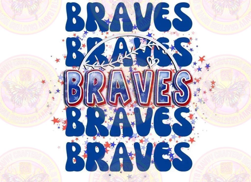 BRAVES Stacked Baseball Burst - Savvy Crafters Vinyl & Gifts
