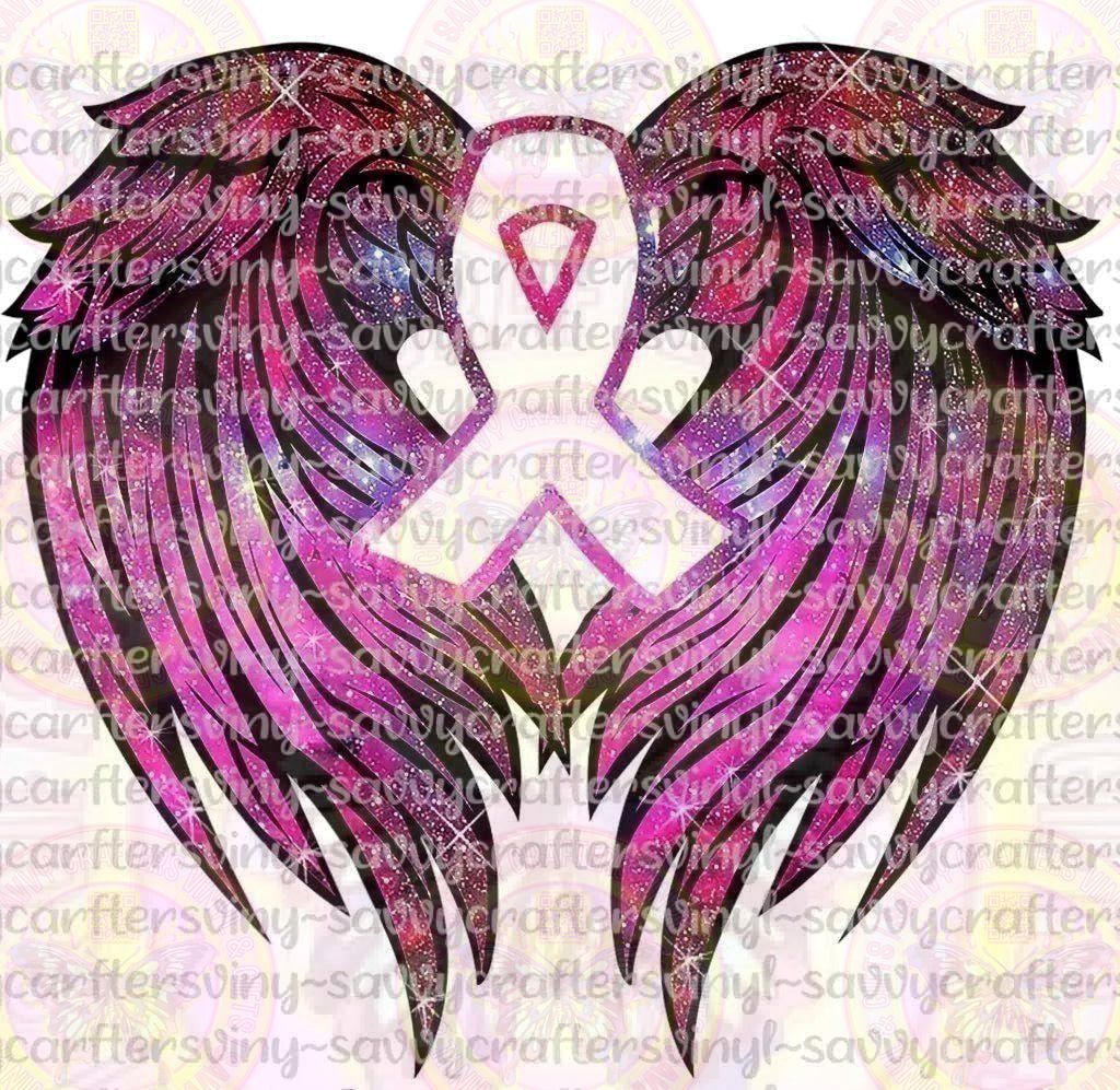 Breast Cancer Survivor Awareness Wings - Savvy Crafters Vinyl & Gifts