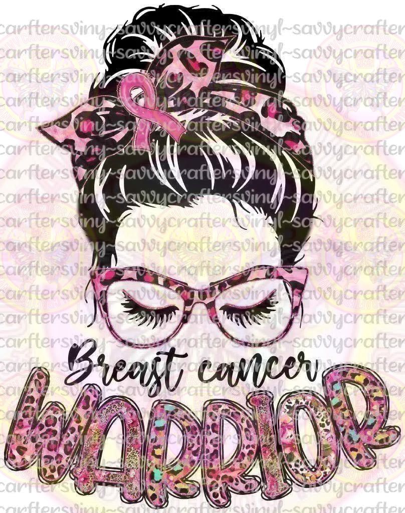 Breast Cancer Warrior Bun Head - Savvy Crafters Vinyl & Gifts