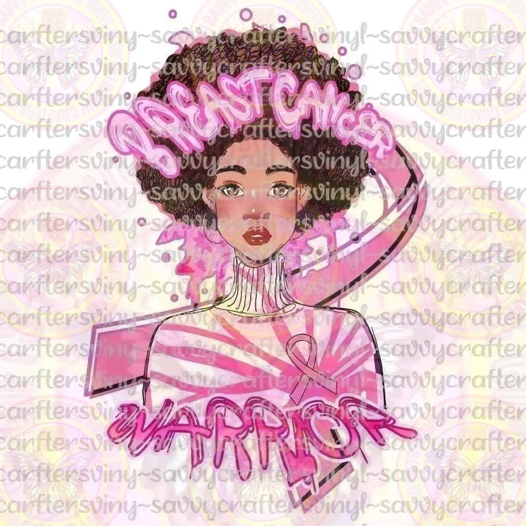 Breast Cancer warrior Drip Afro Girl - Savvy Crafters Vinyl & Gifts