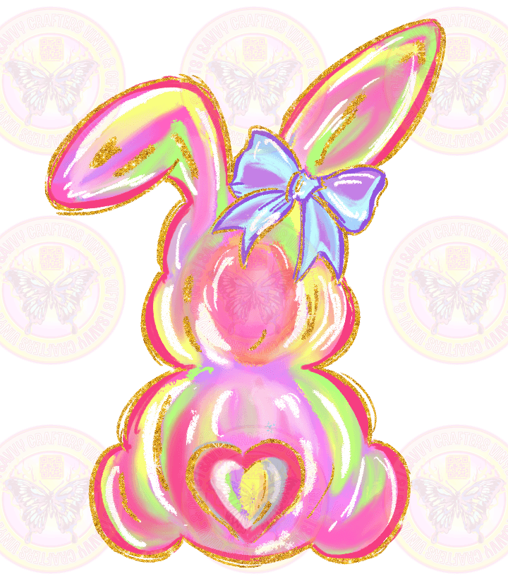 Brustroke Colorful easter Bunny Floppy Ears and Bow - Savvy Crafters Vinyl & Gifts