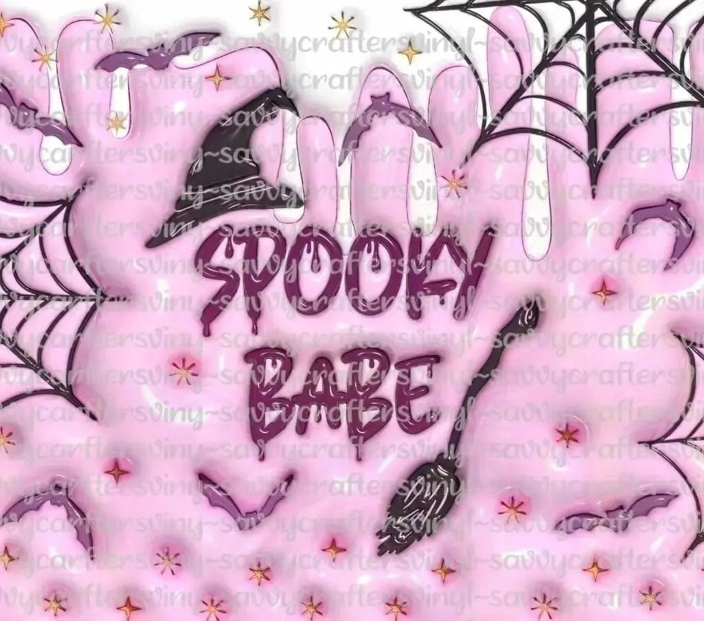 Bubble Spooky Babe 20oz Tumbler Wrap Straight - Savvy Crafters Vinyl & Gifts