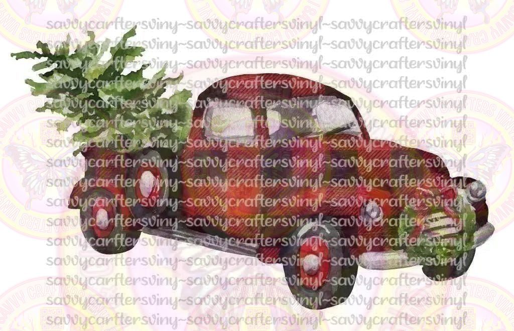 Buffalo Plaid Truck with Tree - Savvy Crafters Vinyl & Gifts