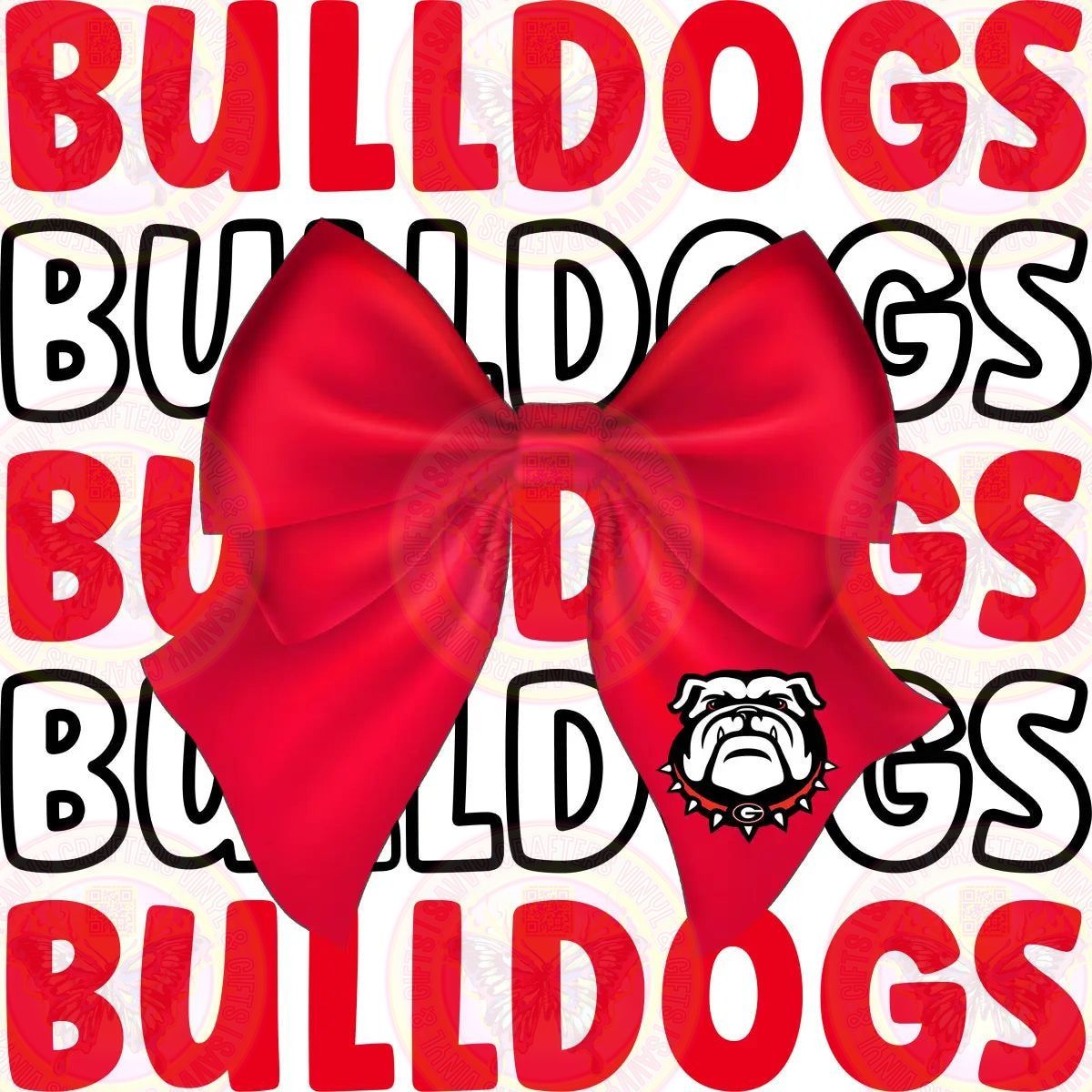 Bulldogs Coquette Bow Full Color Transfer - Savvy Crafters Vinyl & Gifts