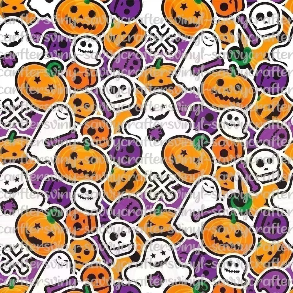 Bunch of Pumpkins Ghost Skeleton head - Savvy Crafters Vinyl & Gifts