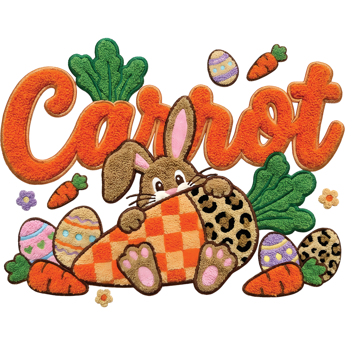 Bunny Carrot Faux Yarn Bow - Savvy Crafters Vinyl & Gifts