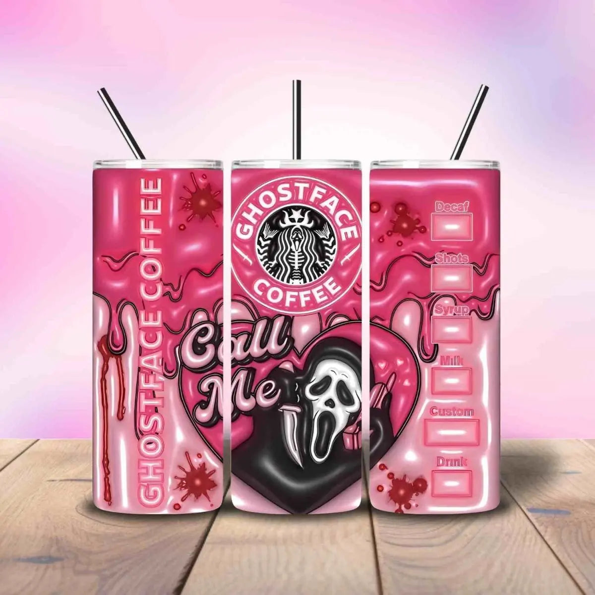 Call me Ghostface Coffee Funny Horror - Fully Completed Tumbler Skinny Straight 20/30oz - Savvy Crafters Vinyl & Gifts