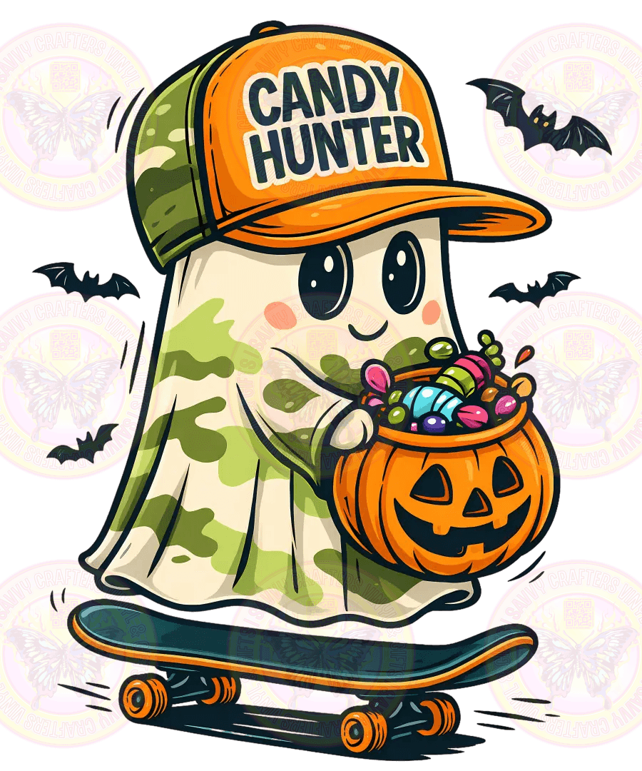 Candy Hunter Skateboarding Camo Ghost Boy - Savvy Crafters Vinyl & Gifts