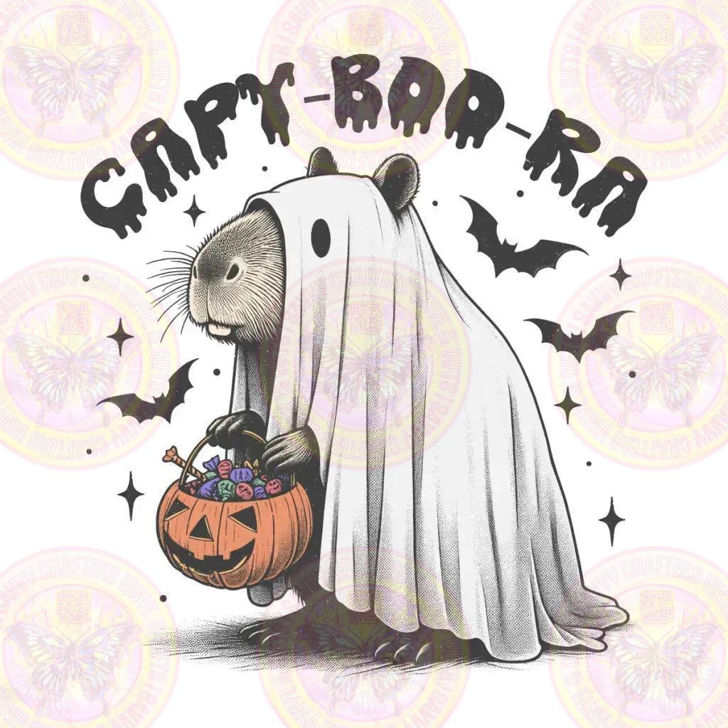Capy - Boo - ra Capybara funny Spooky Ghost DTF Ttranfers - Savvy Crafters Vinyl & Gifts