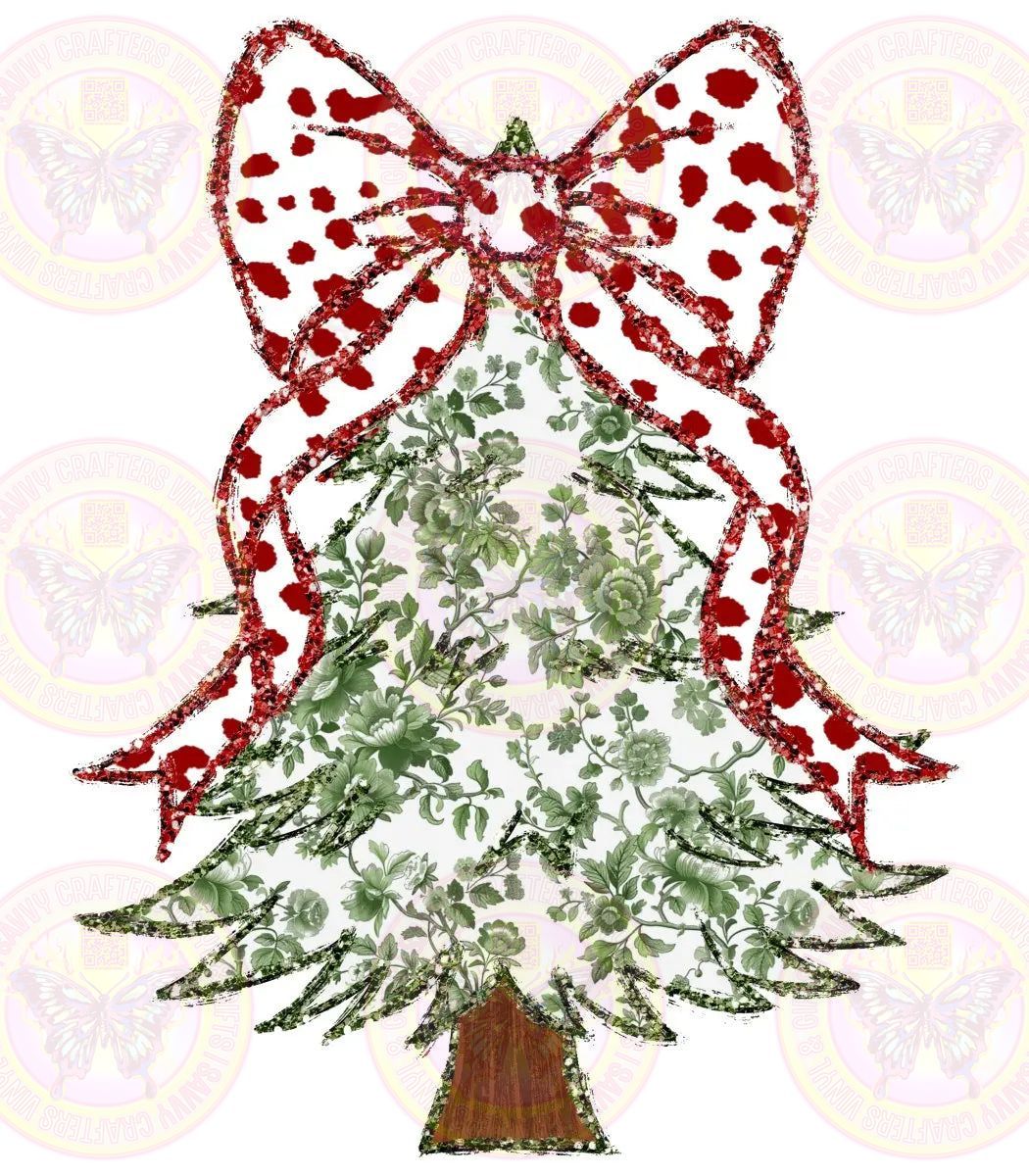 Chinoiserie Green Tree with Coquette Bow - Savvy Crafters Vinyl & Gifts