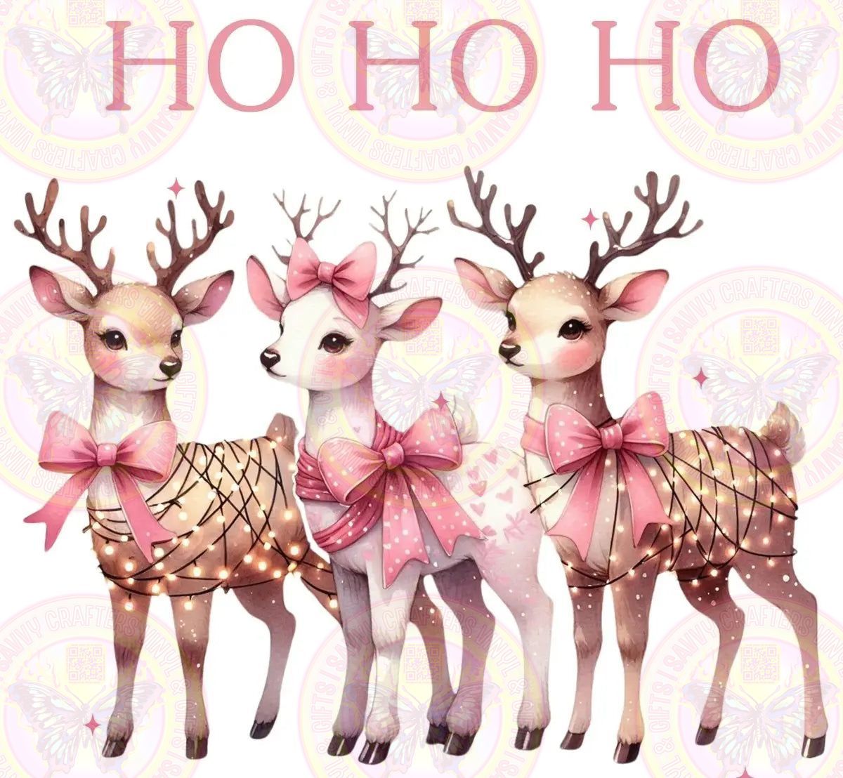 Christmas Deer Ho HO Ho Coquette - Savvy Crafters Vinyl & Gifts
