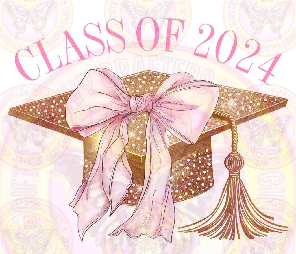 Class of 2024 Coquette grad hat Full Color Transfer - Savvy Crafters Vinyl & Gifts