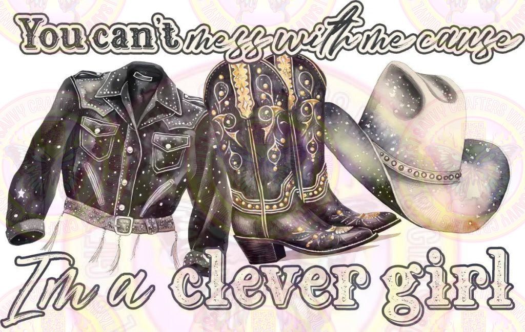 Clever cowgirl Full Color Transfer - Savvy Crafters Vinyl & Gifts