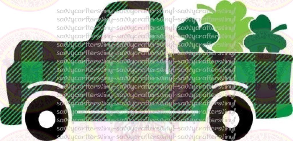 Clover Plaid Truck St. Patrick's Day - Savvy Crafters Vinyl & Gifts