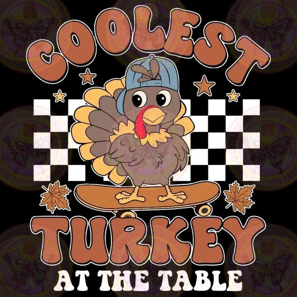 Coolest Turkey Boy White - Savvy Crafters Vinyl & Gifts