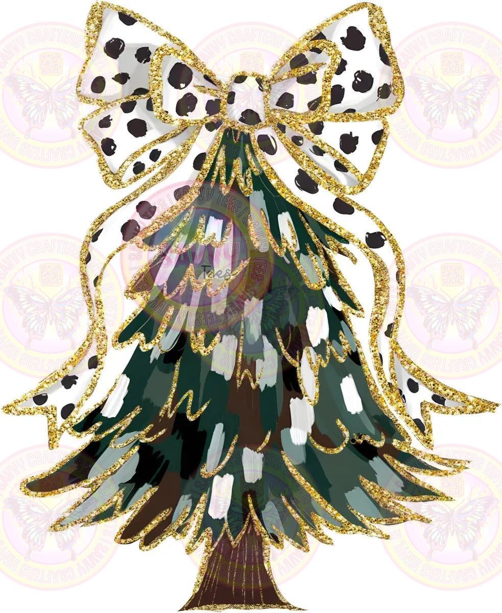 Coquette Emerald Green Christmas Tree Brush Strokes - Savvy Crafters Vinyl & Gifts