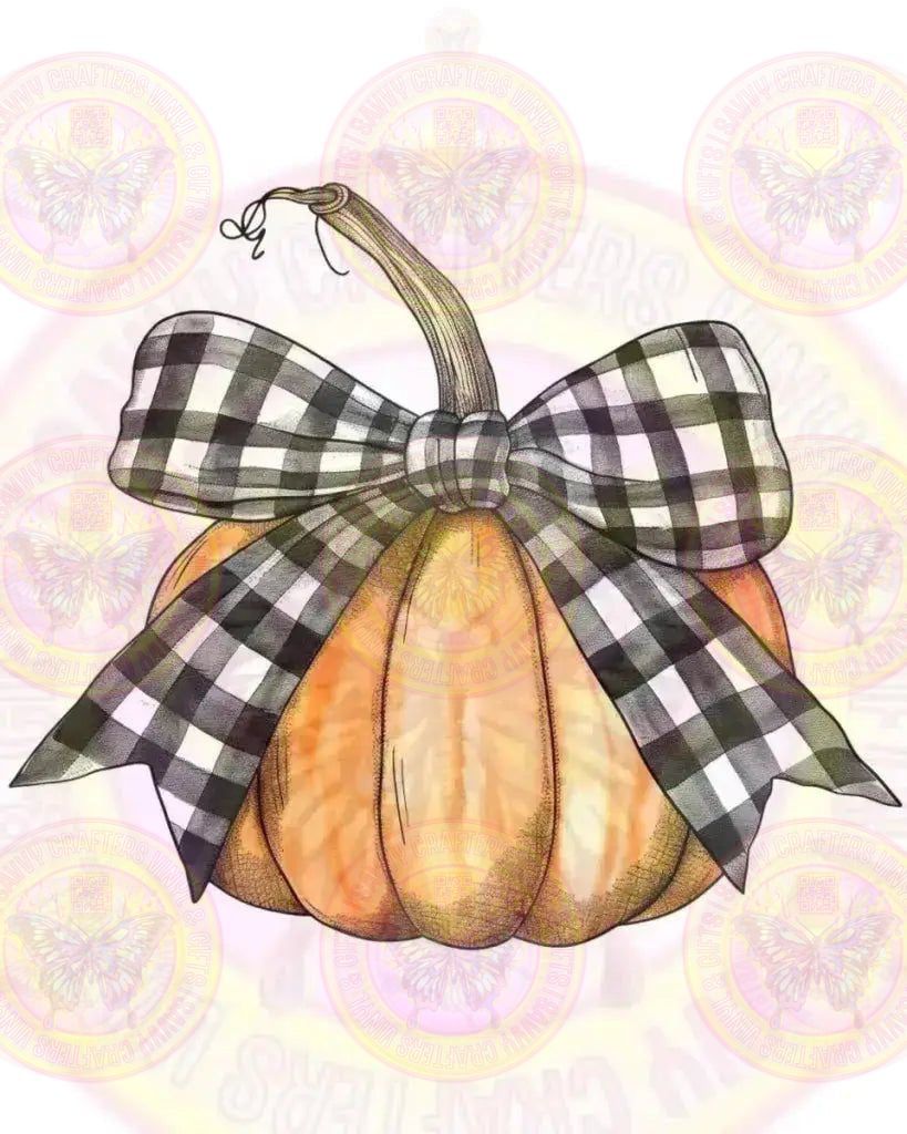 Coquette Plaid Bow Gourd Pumpkin - Savvy Crafters Vinyl & Gifts