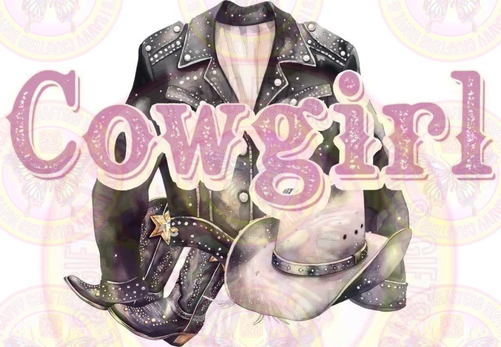 Cowgirl Dusty Pink Girl Full Color Transfer - Savvy Crafters Vinyl & Gifts
