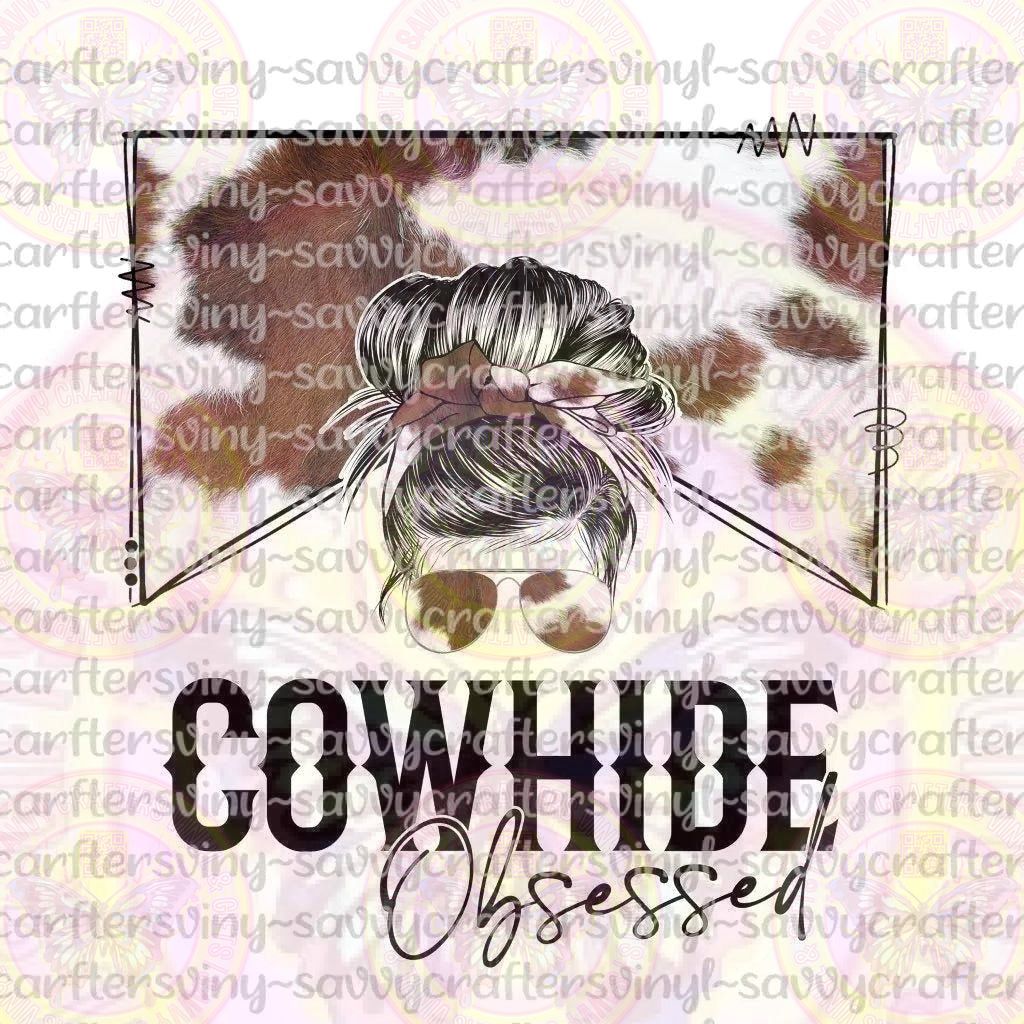 Cowhide Obsessed Bun Head - Savvy Crafters Vinyl & Gifts