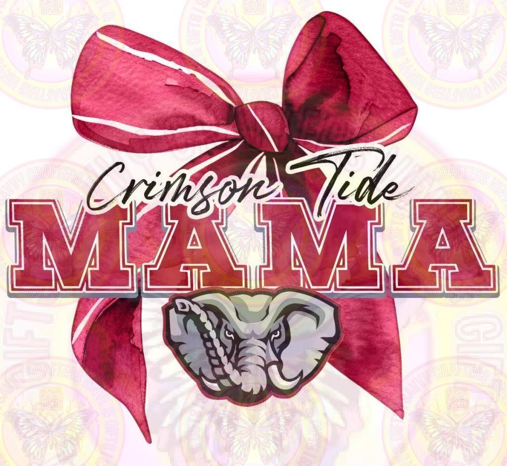 Crimson Tide Coquette Bow Full Color Transfer - Savvy Crafters Vinyl & Gifts