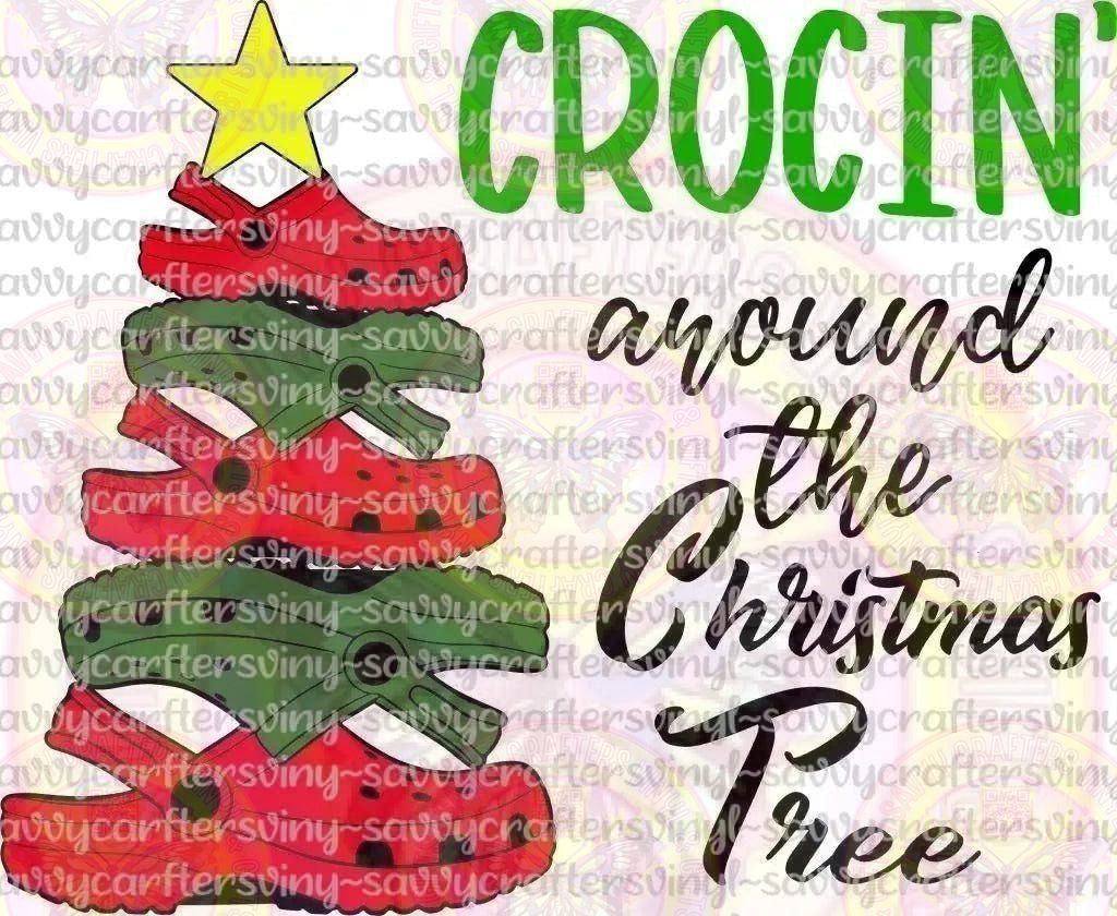 Crockin' Around the Christmas Tree Red Green - Savvy Crafters Vinyl & Gifts
