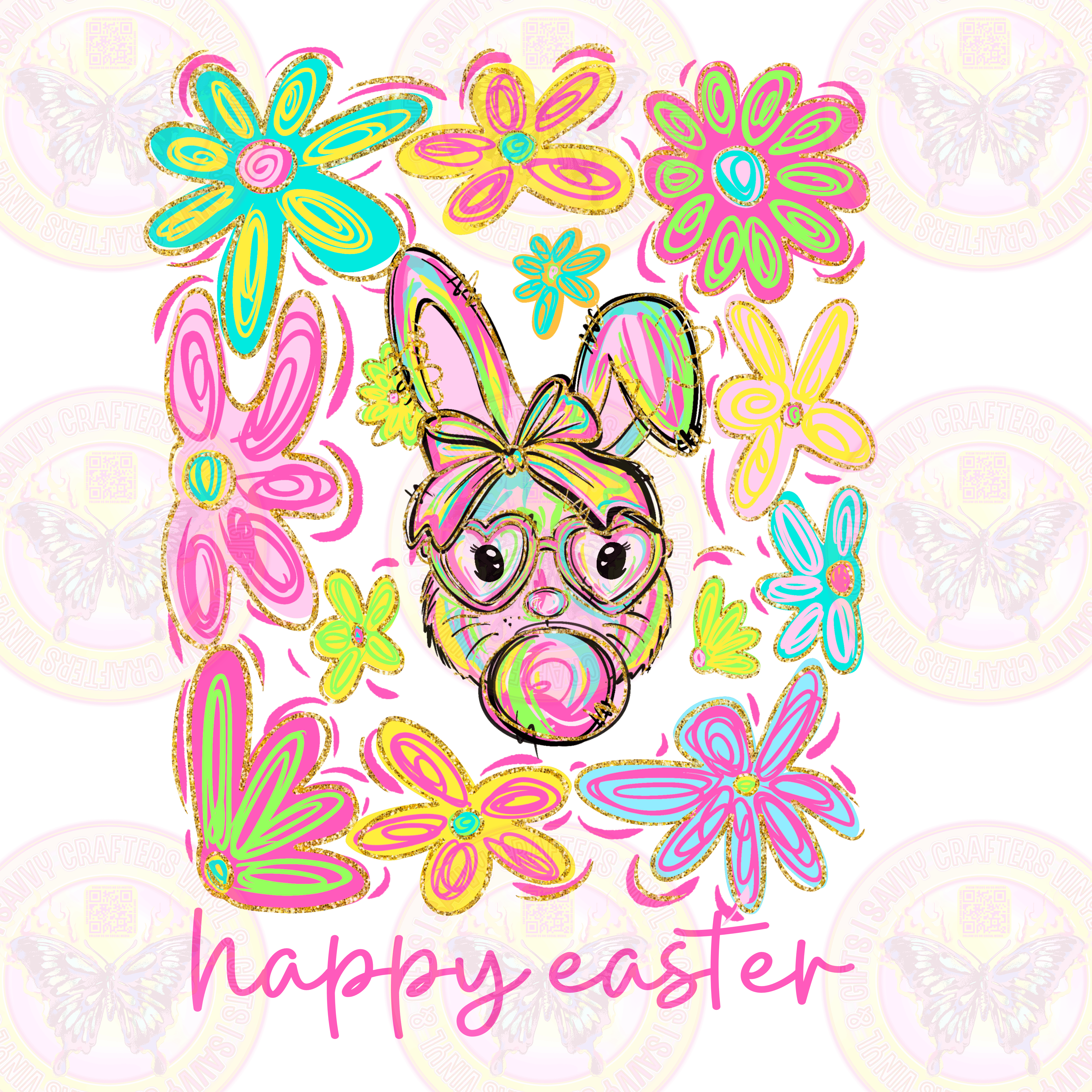 Easter Boho Collage Hand drawn - Savvy Crafters Vinyl & Gifts